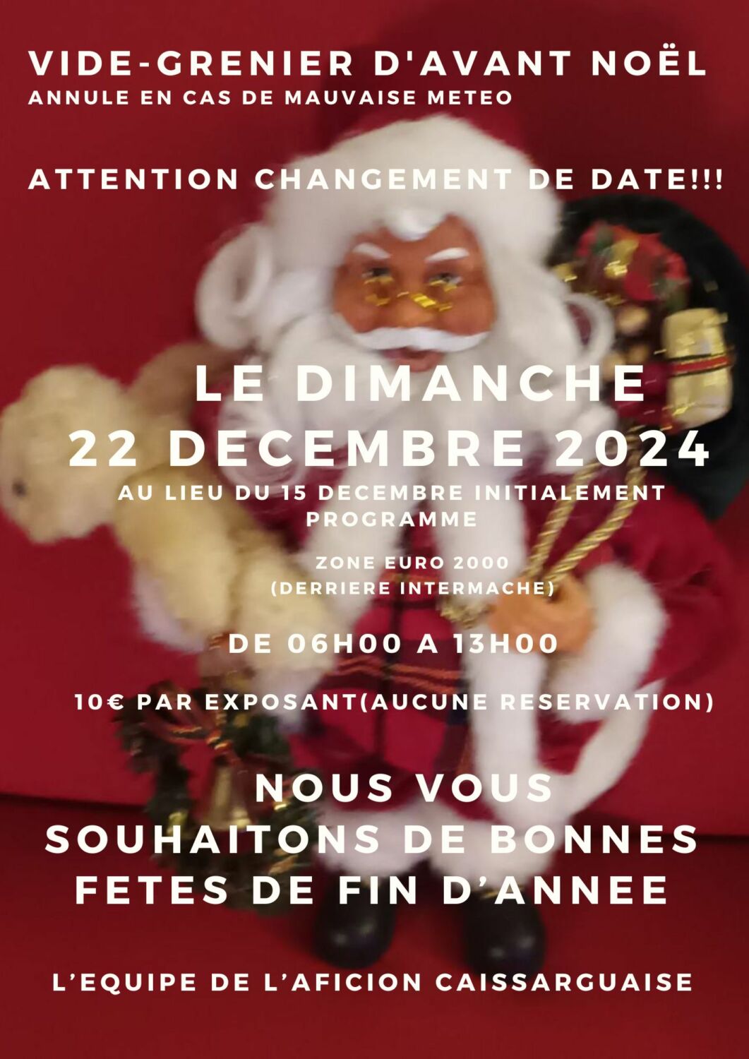 AFFICHE VIDE GRENIER NOEL 22 12 2024